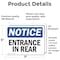 Signmission Entrance In Rear OSHA Notice Sign, Vinyl Decal, 7in W x 5in L, 2PK OS-2PACK-NS-D-57-L-12101 - alternate 4